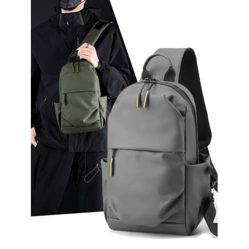 胸包男士斜後後背包2025新款休閒時尚騎行小後後背包輕便戶外運動單肩包潮