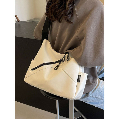 休閒潮流大容量多口袋斜後後背包2025新款潮時尚百搭簡約單肩包大包