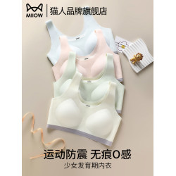 貓人少女初高中生交叉矯姿背心式內衣運動防震青春期少女學生文胸