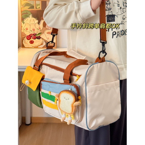 短途旅行包女輕便大容量行李袋出差旅遊手提健身包待産包收納袋子