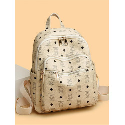 真皮女士小熊雙肩後後背包新款軟皮大學生休閒書包ins時尚旅行出遊包