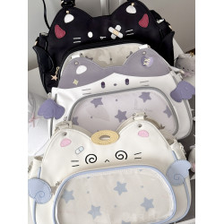 日稚商店原創貓咪痛包大容量小食量娃包尼龍斜後後背包可愛學生電腦包
