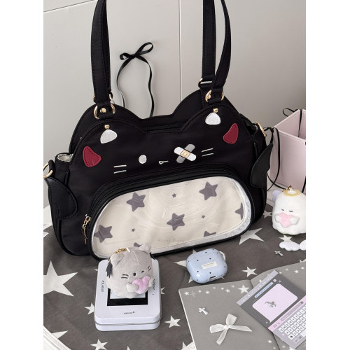 日稚商店原創貓咪痛包大容量小食量娃包尼龍斜後後背包可愛學生電腦包