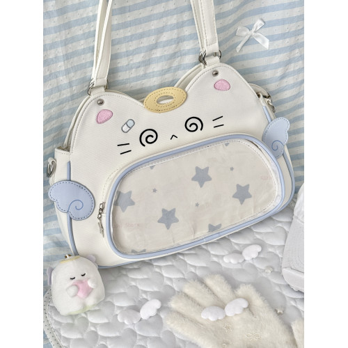 日稚商店原創貓咪痛包大容量小食量娃包尼龍斜後後背包可愛學生電腦包