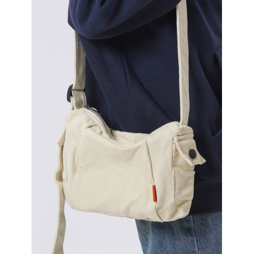 帆布包單肩郵差包小斜後後背包包拉鍊男透氣裝書補課通勤休閒復古後後背包