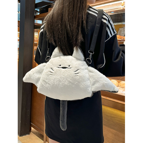 新款魔鬼魚雙肩包女個性公仔毛絨玩偶斜後後背包日系可愛少女卡通後後背包 新款魔鬼魚雙肩包女個性公仔毛絨玩偶斜後後背包日系可愛少女卡通後後背包