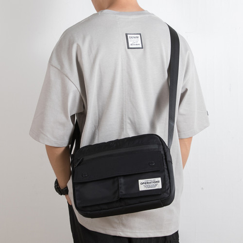 韓版潮流單肩包ins簡約男士斜後後背包工裝郵差包日系青年學生小挎包