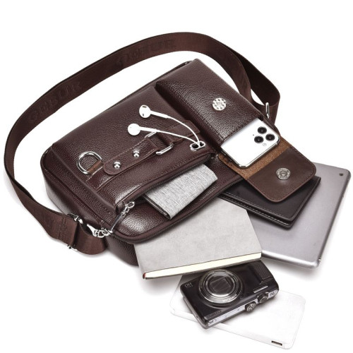 單肩包斜後後背包男款真皮男士商務休閒橫款牛皮公文包男款手提包後後背包