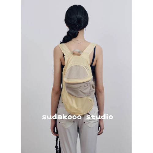 韓系新款mschf春季新款時尚休閒百搭雙肩包後後背包輕量化登山包2色