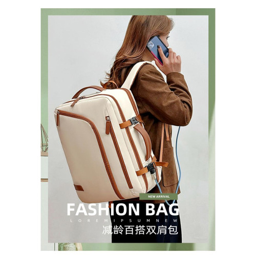 新款大容量雙肩包女輕便旅行包男商務電腦包出差登機後後背包學生書包