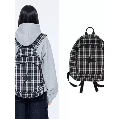 sudakooo韓系 復古格子海星大容量雙肩包後後背包