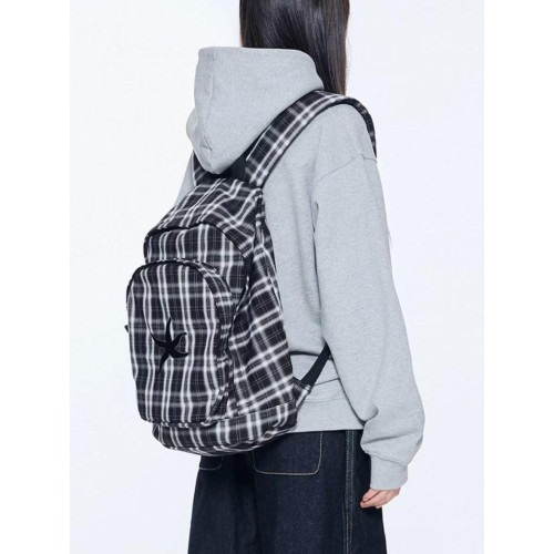 sudakooo韓系 復古格子海星大容量雙肩包後後背包