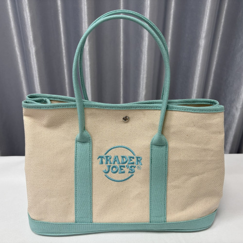 Trader Joe's包缺德舅帆布花園包大容量撞色手提包單肩斜背托特包