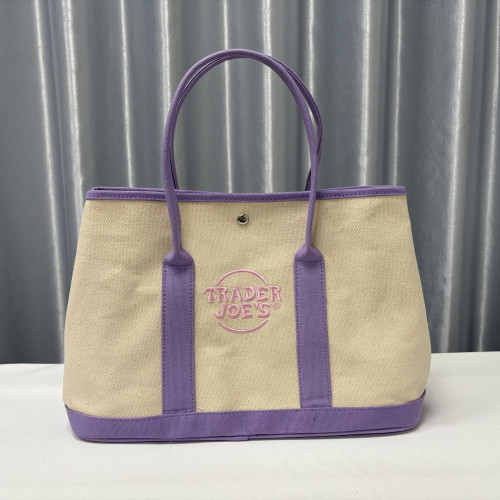 Trader Joe's包缺德舅帆布花園包大容量撞色手提包單肩斜背托特包