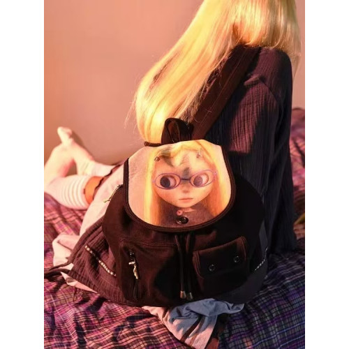 COYSEIO合作款 26春韓國代娃娃圖案印花雙肩包迷你化妝包套裝