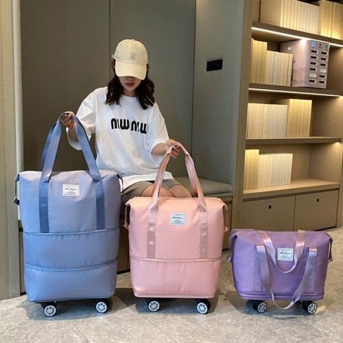 萬向輪旅行包輕可攜式行李袋帶滑輪折曡收納包待産包出差搬家行李包 萬向輪旅行包輕可攜式行李袋帶滑輪折曡收納包待産包出差搬家行李包