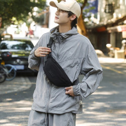 尼龍斜背胸包休閒單肩斜後後背包男女通用腰包街頭潮流小挎包街包胸包