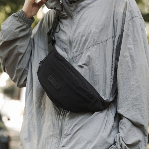 尼龍斜背胸包休閒單肩斜後後背包男女通用腰包街頭潮流小挎包街包胸包