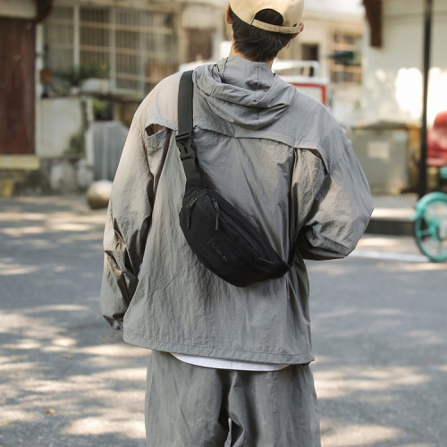 尼龍斜背胸包休閒單肩斜後後背包男女通用腰包街頭潮流小挎包街包胸包