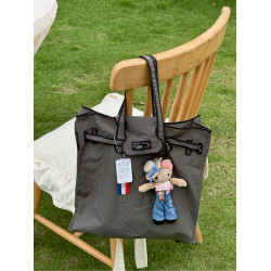 日本lacousette新款刺綉托特包手提包尼龍布環保購物袋手提單肩包