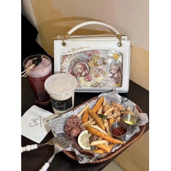 【聆藍春旭】原創痛包手提單肩斜後後背包透明百搭古風女小食量