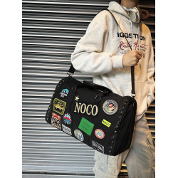 短途旅行包2025新款時尚刺綉小衆輕便大容量健身包男女通用手提包