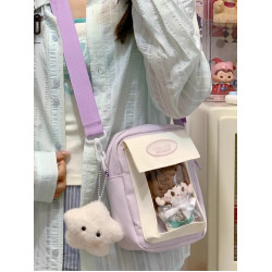 迷你痛包小食量裝10cm娃包透明層隔層的二次元手機小挎包日常斜背