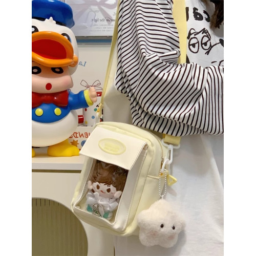 迷你痛包小食量裝10cm娃包透明層隔層的二次元手機小挎包日常斜背