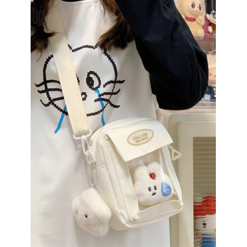 迷你痛包小食量裝10cm娃包透明層隔層的二次元手機小挎包日常斜背