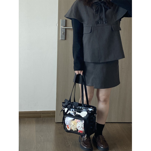 錢一波痛包｜托特包10cm娃包追星演唱會暗格暗黑色甜酷翅膀Lolita