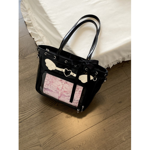 錢一波痛包｜托特包10cm娃包追星演唱會暗格暗黑色甜酷翅膀Lolita