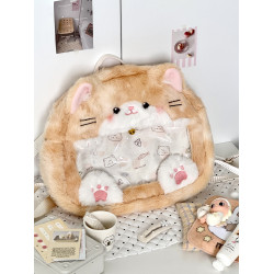 日稚商店原創橘貓雙肩痛包小動物毛絨可愛大容量追星娃包穀子包