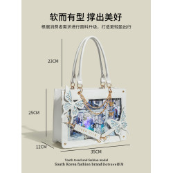 都淘正版原創迷宮蝴蝶大食量痛包二次元少女大容量日常通勤托特包