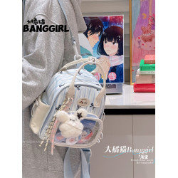 2026新款小痛包條紋兩用雙肩包斜後後背包可愛學生多功能小書包後後背包女