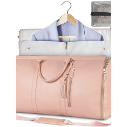 新款女士折曡西裝旅行包多功能收納包大容量大號PU手提行李包