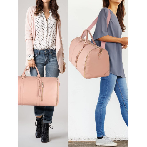 新款女士折曡西裝旅行包多功能收納包大容量大號PU手提行李包