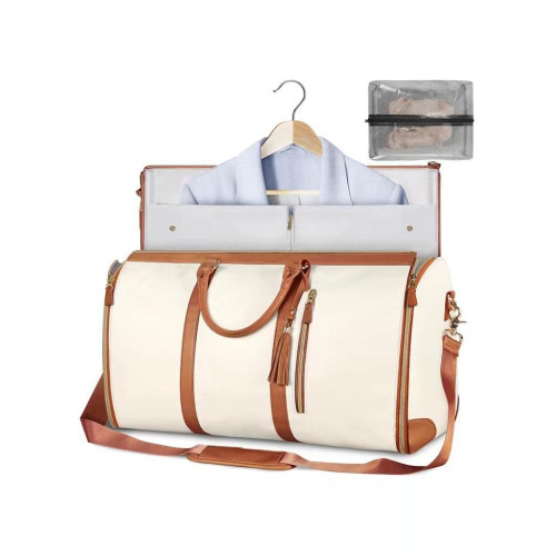 新款女士折曡西裝旅行包多功能收納包大容量大號PU手提行李包