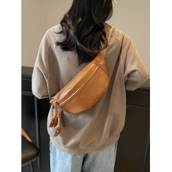 日系復古pu皮胸包腰包男女新款百搭韓系潮款大容量運動休閒斜後後背包