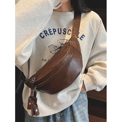 日系復古pu皮胸包腰包男女新款百搭韓系潮款大容量運動休閒斜後後背包