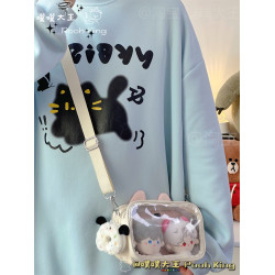 ins二次元日常透明遛娃痛包10cm娃包展示百搭貓耳斜後後背包手機挎包