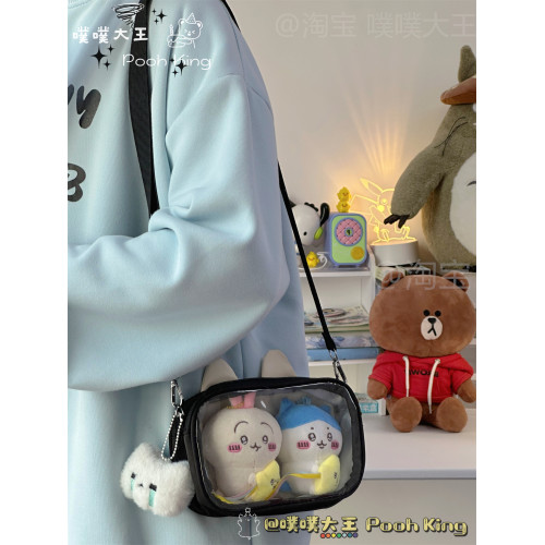ins二次元日常透明遛娃痛包10cm娃包展示百搭貓耳斜後後背包手機挎包