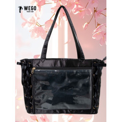 日本WEGO絲帶痛絲皇吧唧包S碼少女手拎休閒通勤二次元穀子手提包