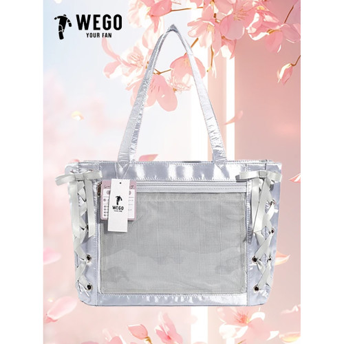 日本WEGO絲帶痛絲皇吧唧包S碼少女手拎休閒通勤二次元穀子手提包