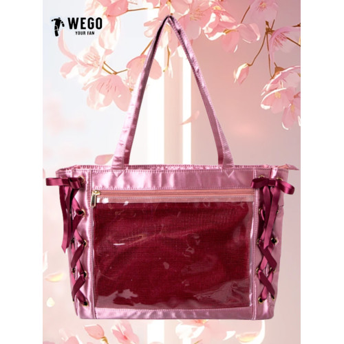日本WEGO絲帶痛絲皇吧唧包S碼少女手拎休閒通勤二次元穀子手提包