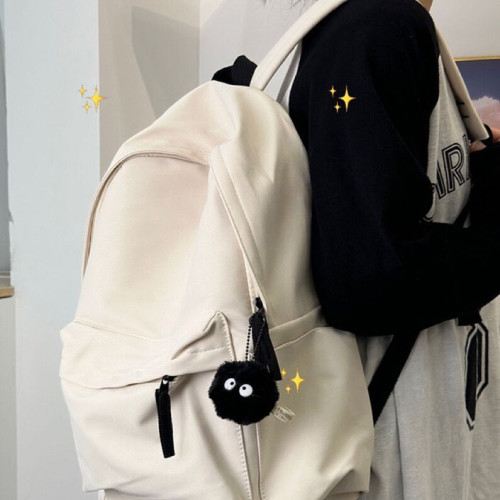 日系書包女大學生韓版ins大容量簡約純色後後背包初中高中生雙肩包男