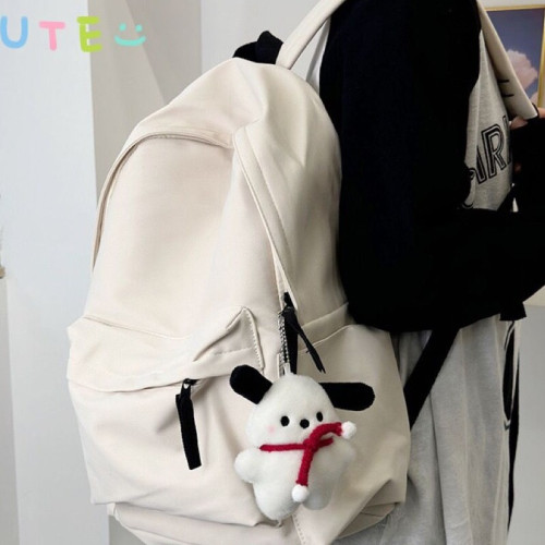 日系書包女大學生韓版ins大容量簡約純色後後背包初中高中生雙肩包男