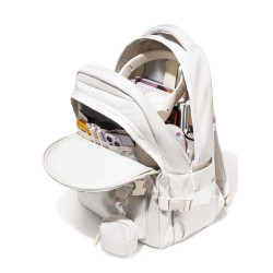 SEASDOOR高顔值學生書包女高中大學生初中女生大容量純色雙肩包