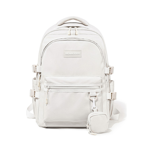 SEASDOOR高顔值學生書包女高中大學生初中女生大容量純色雙肩包