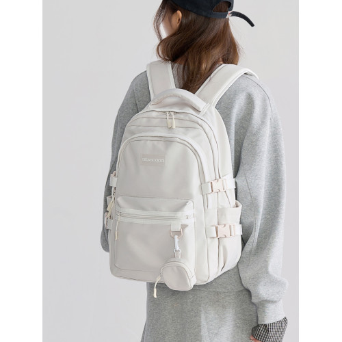 SEASDOOR高顔值學生書包女高中大學生初中女生大容量純色雙肩包