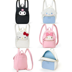 庫洛米美樂迪學院風雙肩包女學生PU斜後後背包休閒旅遊輕便百搭旅行包